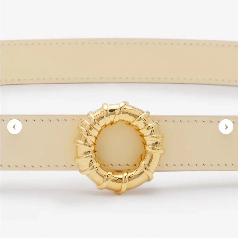 NWT LANVIN Mélodie leather belt cashew with gold - size S